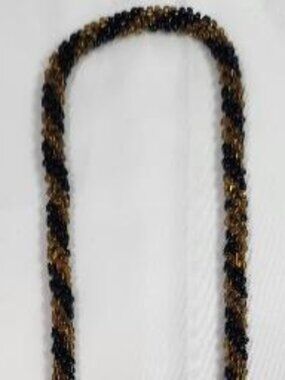 Vintage Beaded Rope Spiral Seed Bead Necklace